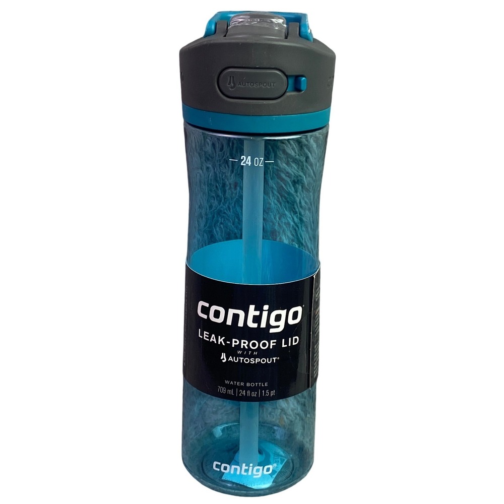 Contigo Water Bottle 24 oz Ashland Blue BPA Free Auto Spout‎ Leak Proof Lid